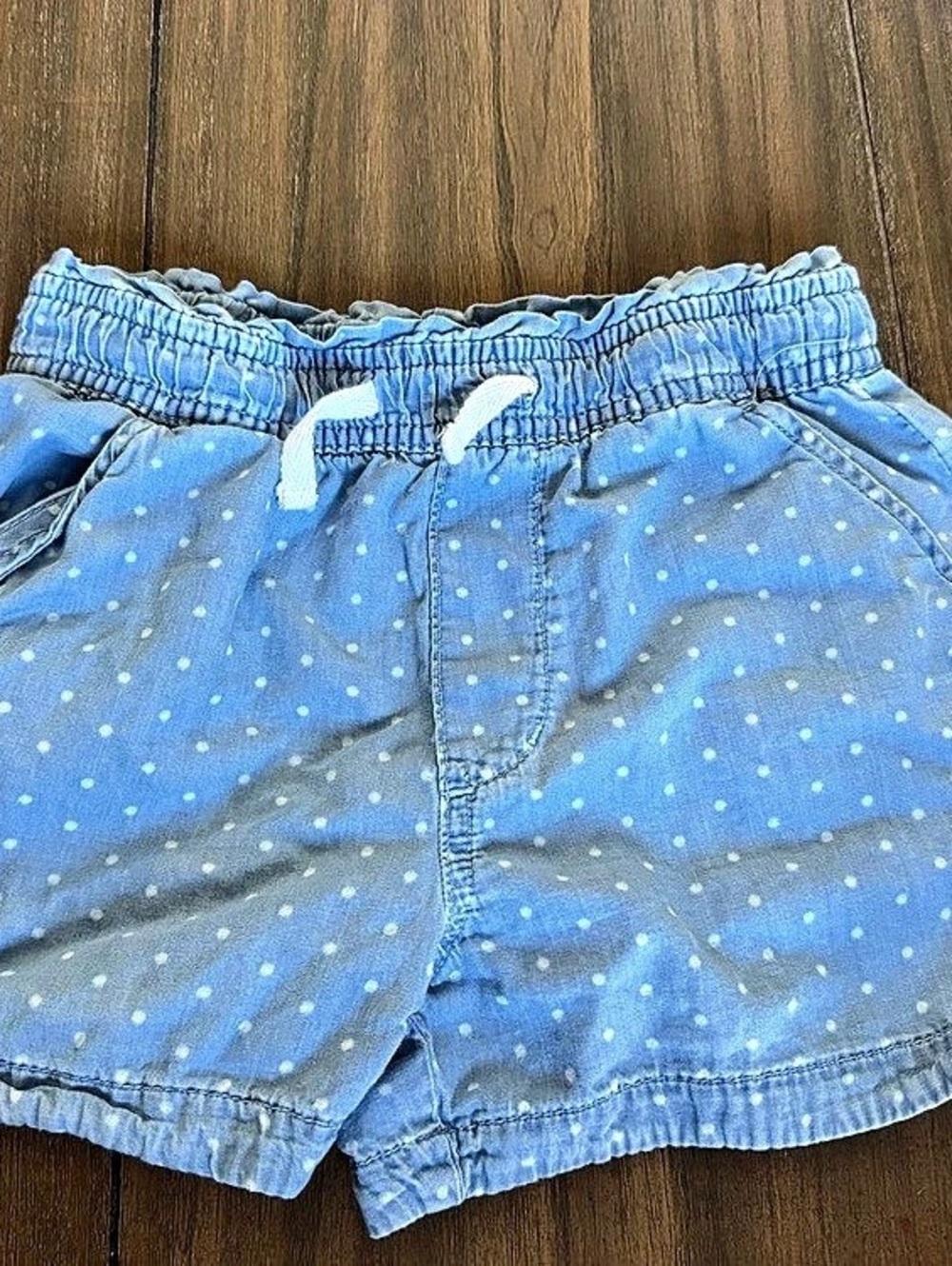 GAP Girls Medium Polka Dot Chambray Denim Shorts